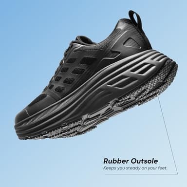 NORTIV 8 Women's Walking Shoes Cushion Running Tennis Shoes ActiveFloat Non-Slip Comfortable Breathable Workout Gym Sports Athletic Fashion Sneakers,Size 9,All Black,SNWS245W - Image 3