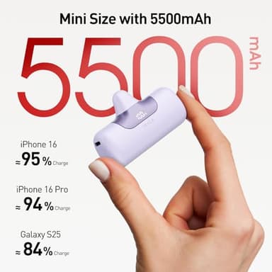 iWALK Portable Charger 5500mAh Next-Gen Small Power Bank 22.5W Fast Charging Battery USB-C Portable Phone Charger for iPhone 17/16/15 17 Plus 17 Pro Max iPad, Samsung Galaxy S25 S24 S23 Android,Purple - Image 2