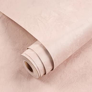 YENHOME Pink Wallpaper for Bedroom 17.7"X200" Removable Felt Fabric Pink Peel and Stick Wallpaper Self Adhesive Felt Sheets Roll Velvet Flocking Paper Textured Contact Paper for Cabinets - Image 1