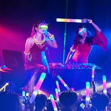 SHQDD 236PCS Glow in the Dark Party Supplies, 18 PCS Foam Glow Sticks, 18 PCS LED Glasses, 100PCS Glow Sticks Bracelets and 100 PCS Connectors for Glow Party, Wedding, Concert, Raves and Birthday - Image 2