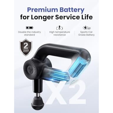 BOB AND BRAD D6 Pro Plus Massage Gun with Heat, Deep Tissue Percussion with 16mm Amplitude, Professional Muscle Massager Gun for Athletes, Quiet Electric Handheld Massager - Image 6