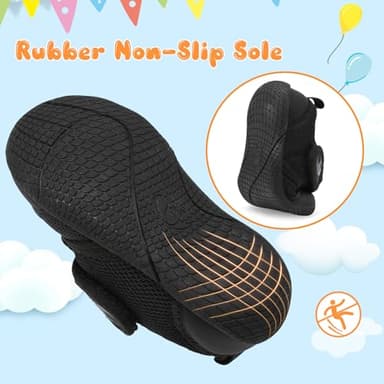 FEETCITY Baby First Walking Shoes Baby Shoes Boys Girls Newborn Crib Shoes Anti-Slip Toddler Sneakers Black - Image 5