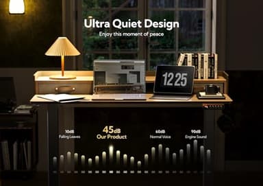 Claiks Standing Desk with Drawers, Adjustable Stand Up Electric Standing Desk Adjustable Height with Storage Shelf and Splice Board, 63 Inch, Natural - Image 5