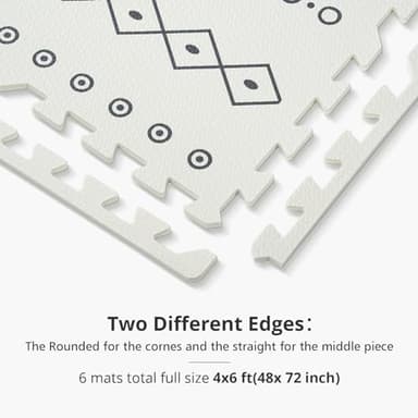 Baby Foam Play Mat, PIGLOG 72x48 Baby Crawling Mat, Floor Mats for Kids for Baby with Interlocking Floor Tiles, Toddler Play Mat for Indoor and Outdoor, Easy to Clean Playroom Floor Mat, Bohemia - Image 5