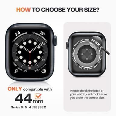 Goton Waterproof Case Compatible for Apple Watch Screen Protector Series 6/5/4, SE 3/2/1 44mm, Hard Bumper with Tempered Glass for iWatch Cover 44 mm - Image 2