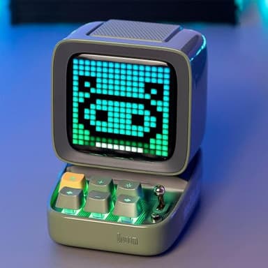 Divoom Ditoo Pro Programmable Pixel Art LED-Bluetooth-Speaker Showing-Clock Emoji DIY Design for Home Wedding Party Decoration with Wireless App Control (Green) - Image 2