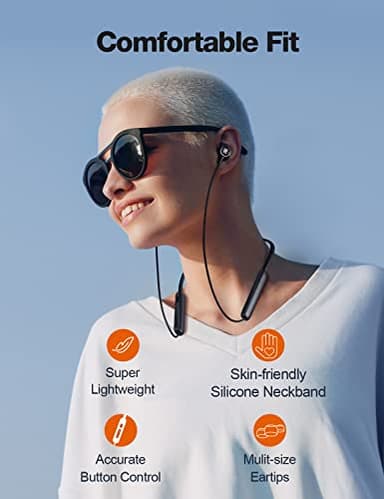 Rythflo Bluetooth Headphones,V5.2 Wireless Bluetooth Earbuds w/Mic in-Ear Magnetic Neckband Earphone 30Hrs Playtime, IPX7 Sweatproof Deep Bass Headset for Phone Call Music Sports - Image 4