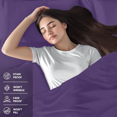 Utopia Bedding Full Bed Sheets Set - 4 Piece Bedding - Brushed Microfiber - Shrinkage and Fade Resistant - Easy Care (Full, Egg Plant) - Image 4
