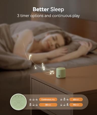 Dreamegg Sound Machine for Sleep - Portable Sound Machine Baby Adults, 16 Soothing Sounds, Timer, Travel Mini White Noise Sound Machine for On-The-go Home Baby Shower Registry Gift, Green - Image 5