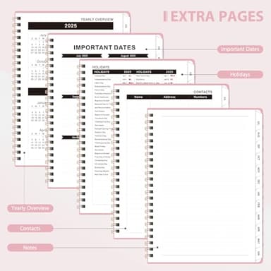 Planner 2025-2026 for Women & Men, Weekly and Monthly Calendar Notebook (July 2025 - June 2026), Hardcover Spiral Bound School Teacher Student Planner with Tabs, Inner Pocket, A5 (6.3" x 8.5") - Image 5