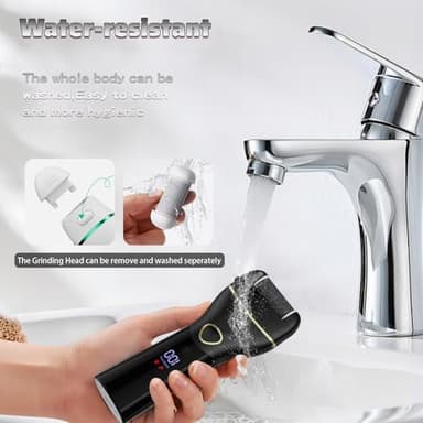Electric Callus Remover for Feet Portable Professional Pedi Feet Care for Dead Skin Callous Remover Tool Waterproof Pedicure Foot File Kit 16 in 1 5688Black - Image 3