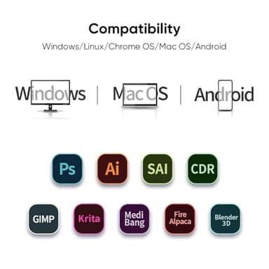 XPPen Updated Deco 01 V3 Drawing Tablet, 16384 Pressure Sensitivity, 8 Custom Shortcuts, 220 Report Rate for OSU Drawing Pad, Remote Teaching & Animation, Compatible with Android, Windows, macOS - Image 6
