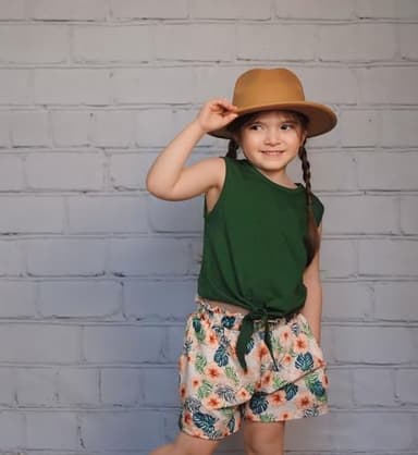 Arshiner Toddler Girls Short Sets Tie Knot Tank Top and Paperbag Waist Shorts Cute Girl Summer Clothing for 2-7 Years - Image 2