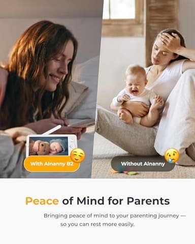 ARENTI Baby Monitor 2 Cameras, Smart Baby Camera with 5-Inch Wireless Display, Super Night Vision, Temperature Sensor, Sound Detection, Auto Motion Tracking, 2-Way Audio, VOX Mode(B2 Set) - Image 6