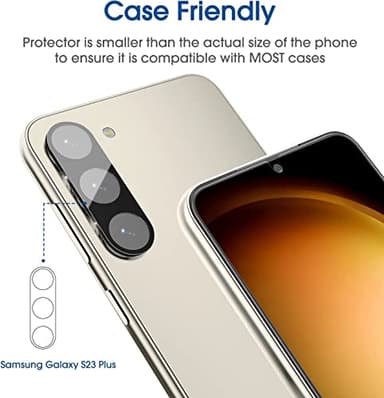 amFilm [2+2 Pack OneTouch Tempered Glass Screen Protector for Samsung Galaxy S23+/S23 Plus 6.6 Inch with Camera Lens Protector, 9H Hardness, Easy Installation and Bubble Free. - Image 5