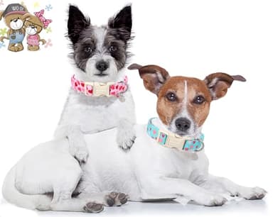 DOGWONG Valentine's Dog Collar - Pink Heart Adjustable Cotton Heart Dog Collar - Perfect for Extra Large Dogs - Image 4