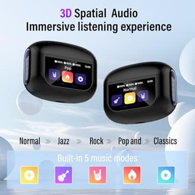 Wireless Earbuds, Bluetooth 5.4 Headphones with Multifunctional Touch Screen, 48H Bass Stereo Ear Buds with ANC/ENC Noise Cancelling/Transparency Mode, IPX7 Earphones with 5 EQ Modes for iOS Android - Image 5
