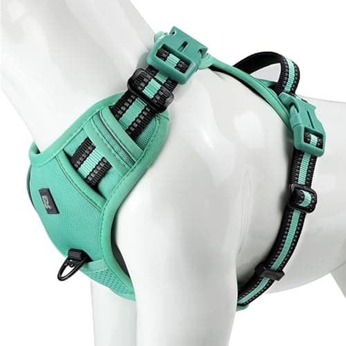 No Pull Dog Harness Release on Neck Reflective Adjustable No Choke Pet Vest with Front & Back 2 Leash Attachments Soft Control Training Handle for Small Medium Large Dogs - Image 1