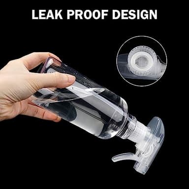 Plastic Spray Bottles Empty Spray Bottle 16.9oz/500ml 2 Pack Heavy Duty Spraying Bottles Mist/Stream Water Bottle for Cleaning Solutions, Essential Oils, Hair (Clear) - Image 4