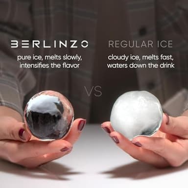 Berlinzo Premium Clear Ice Ball Maker Mold - 8 Large 2.4" Crystal Clear Ice Balls for Whiskey, Cocktails & Bourbon - Easy-to-Remove Mold for Ice Spheres - XL Storage Bag Included (Non-Electric) - Image 3