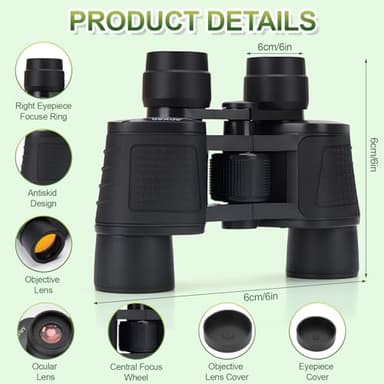 Adults Binoculars for Hunting Waterproof HD Binocular Professional with Low Light Night Vision High Powered Mini Binoculares for Bird Watching Hunting Concert Theater Camping (90 * 90) - Image 5