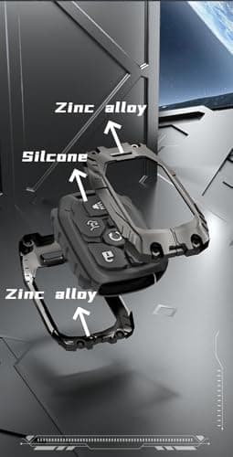 Heavy Key Fob Cover Case Protector for GMC, Keychain, Accessories for 2023 2022 2021 2020 2019 GMC Sierra, Chevy Silverado 1500 2500HD 3500HD (Type-B 5 Buttons) - Image 2