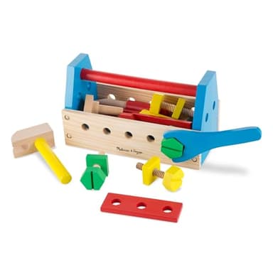 Melissa & Doug Take-Along Tool Kit Wooden Construction Toy (24 pcs) - Image 1