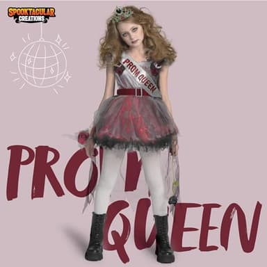 Spooktacular Creations Zombie Prom Queen Costume for Girls, Halloween Costumes for Kids, Zombie Princess Outfit for Girls - Image 2