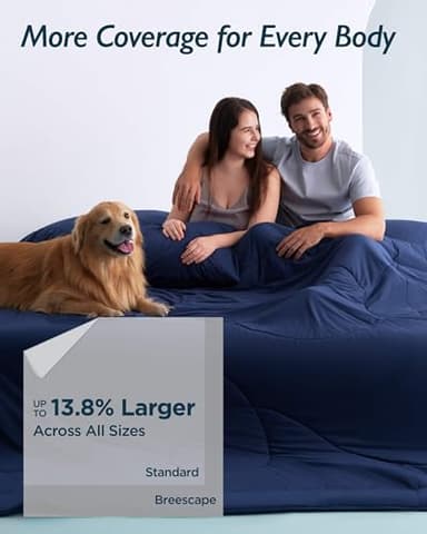 Breescape Cooling Comforter King Size - BlendTek™ Q-Max>0.46 Tech, Breathable Blanket for Hot Sleepers & Night Sweats Relief, Premium Lightweight Summer Bedding, 106x96 Inches, Twilight Blue - Image 6