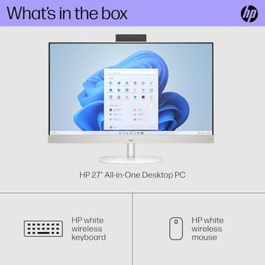 HP All-in-One Touchscreen Desktop Computer, 27" FHD IPS, Adjustable Height, Intel Ultra 7 155U (Up to 4.8 GHz), Intel Graphics, 32GB DDR5, 1TB SSD, Wireless KB & Mouse, Windows 11 Pro, w/Accessories - Image 9
