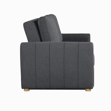Serta Galway 66.5" Convertible Sleeper Loveseat, Full Size, Dreamcoil Comfort, FingerGuard Pinch Point Protection, Boucle Fabric, Charcoal - Image 4