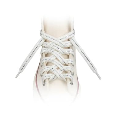 IRIS CRAFT 1 Pair Sparkly Rhinstones Flat Shoelaces for Sneakers, High Top Glitter Shoelaces, Bling Charm Shoe Strings for Women, Kids, and Youth, Off White+White Strass - Image 2