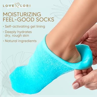 Moisturizing Socks - Gel Silicone Aloe Spa Socks (Up to Size 8.5) Infused with Vitamin E & JoJoba Oil - Self Care Spa Gifts for Women Foot Care - Image 2