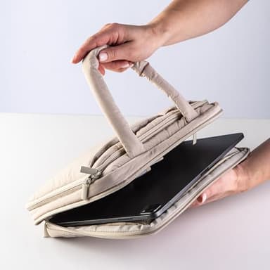 DiverseBee Large Bible Cover with Handles, Carrying Case for Women, Tote Bag, Book Cover, Bible Accessories, Christian Gift (Beige) - Image 2