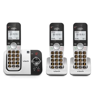 VTech 3-Handset Cordless Phone with Answering Machine, with Large Display and Big Buttons Caller ID, Full-Duplex Speakerphone, Last 10 Number Redial, Easy to use VG232-3 - Image 1