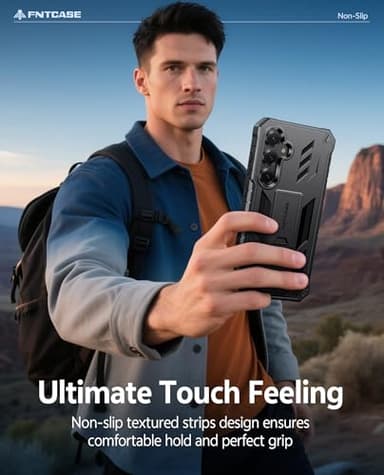 FNTCASE for Samsung Galaxy S25-Plus Case: for Samsung S24-Plus Case Military Grade Drop Proof Protection Mobile Cover with Kickstand | Matte Rugged Shockproof Protective Sturdy Phone Case (Black) - Image 8