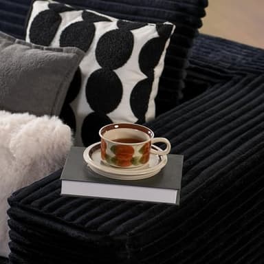 ovios 104" Cloud Sectional Couch with L-Shape Chaise,Modern Modular Sofa with Deep Seat, Upholstered Couches for Living Room Bedroom,No Assembly Required, Black (Plush Corduroy Fabric) - Image 8