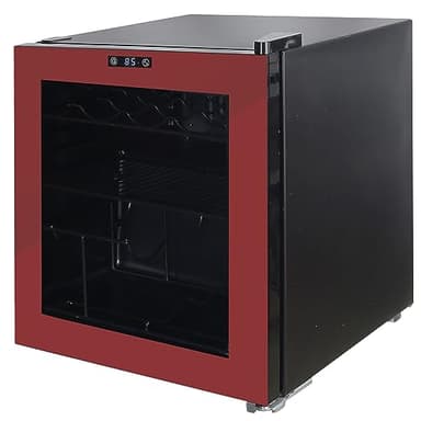 West Bend Beverage Cooler Refrigerator 15 Wine Bottle/60 Can Capacity, Glass Door, 17-Inch Wide Freestanding, Adjustable Thermostat Control, 1.6-Cu.Ft, Burgundy - Image 4