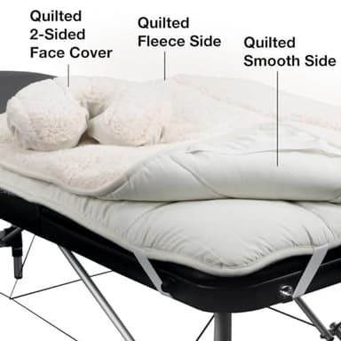 ForPro Premium Quilted Fleece Table Pad Set, Natural, Extra Soft, Hypoallergenic, for Massage Tables, Includes Massage Table Pad and Face Rest Cover - Image 4