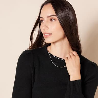 Amazon Essentials Women's Soft Touch Pleated Shoulder Crewneck Sweater, Black, Small - Image 4