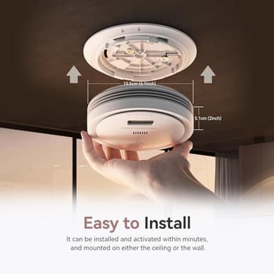 Wi-Fi Smoke Detector Carbon Monoxide Detector Combo with App Notifications, Smart Smoke and Carbon Monoxide Detector with LCD Display & Replaceable Battery, Compatible with Tuya Smart - Image 9
