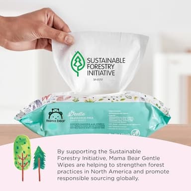 Amazon Brand - Mama Bear Gentle Fragrance Free Baby Wipes, Hypoallergenic, Sensitive Skin, Unscented, 800 Count (8 Packs of 100) - Image 4