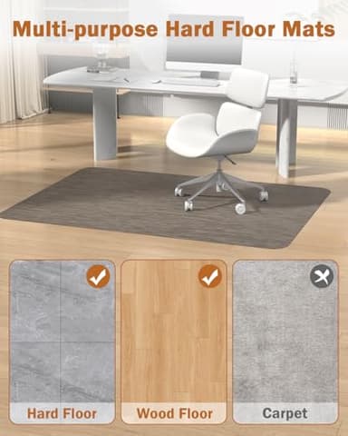 Blvornl Office Chair Mat for Hardwood Floor, 35.4"*47.2" Desk Computer Chair Mat for Hard Wood, Large Anti-Slip Hard Floor Protector Rolling Chair Mat, PVC Mat Desk Rug for Office and Dark Brown - Image 6