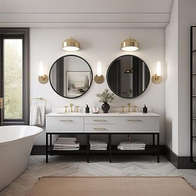 G-LEAF Black Round Mirror 24 inch, Circle Mirror for Bathroom, Entryway, Vanity, Living Room, Round Bathroom Mirror for Wall - Image 9