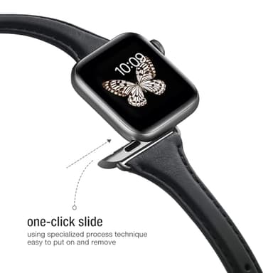 WFEAGL Compatible with Leather Apple Watch Band 41mm 40mm 38mm 42mm(series 11 10) Women, Top Grain Leather Strap Slim & Thin Replacement Wristband for iWatch Bands SE 3 2 1, Series 11 10 9 8 7 6 5 4 3 2 1 - Image 6