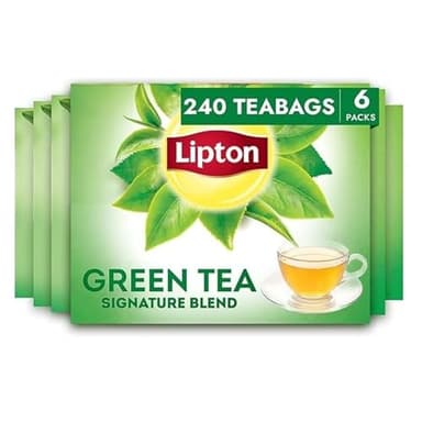 Lipton Signature Blend Green Tea Bags, Unsweetened Teabags for Hot Tea or Iced Tea with Caffeine and Flavonoids, 240 Total Tea Bags (40ct - Pack of 6) - Image 1