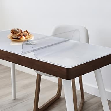 Vicwe 36 x 66 Inch Clear Table Cover Protector,1.5mm Thick Clear Table Protector, Rectangle Waterproof Plastic Table Cover, Scratch Proof and Easy Cleaning for Dining Room Table - Image 2