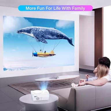 Full HD WiFi Bluetooth Projector Built in DVD Player, 12000LM 1080P Supported, Portable Mini DVD Projector for Outdoor Movies, 250" Home Theater, Compatible with iOS/Android/TV Stick/PS4/HDMI/USB/TF - Image 7