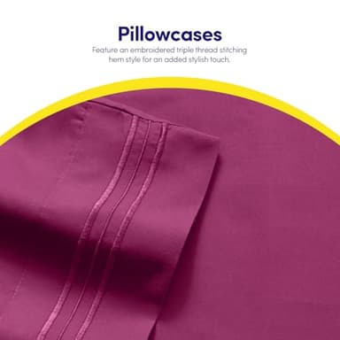 1500 Supreme Collection Queen Sheet Sets Berry Purple - Luxury Hotel Bed Sheets and Pillowcase Set for Queen Mattress - Extra Soft, Elastic Corner Straps, Deep Pocket Sheets, Queen Berry Purple - Image 7
