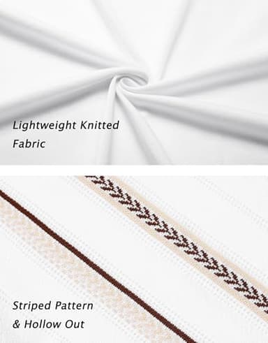 COOFANDY Mens Knit Button Down Shirt Casual Short Sleeve Button Up Shirts Polo Golf Beachwear Textured Shirts Spring Summer Cuban Clothes Off White Large - Image 6